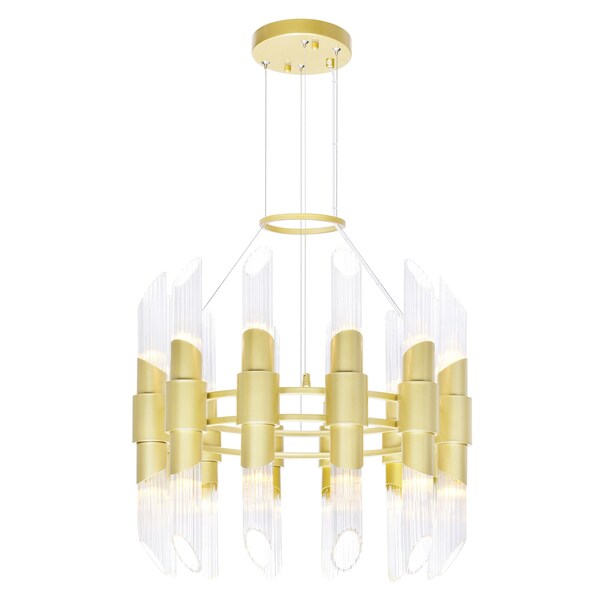 Cwi Lighting Croissant 24 Light Chandelier With Satin Gold Finish 1269P24-24-602 - main